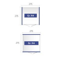 9 x 9 Biohort HighLine H4 Metal Shed - Single Door - Dimensions