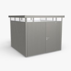 9 x 9 Biohort HighLine H4 Metal Shed - Single Door - Metallic Quartz Grey