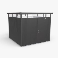 9 x 9 Biohort HighLine H4 Metal Shed - Single Door - Metallic Dark Grey