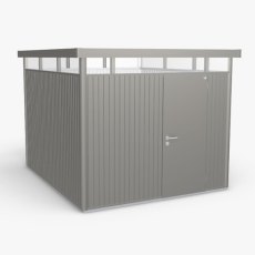 9 x 10 Biohort HighLine H5 Metal Shed - Single Door - Metallic Quartz Grey