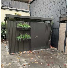 9 x 10 Biohort HighLine H5 Metal Shed - Single Door - Customer image with plants
