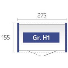 9x5 Biohort HighLine H1 Metal Shed - Double Door - Dimensions