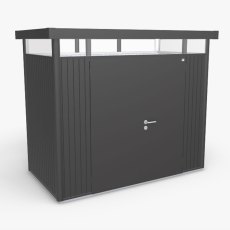 9x5 Biohort HighLine H1 Metal Shed - Double Door - Metallic Dark Grey