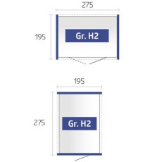 9 x 6 Biohort HighLine H2 Metal Shed - Double door - Dimensions