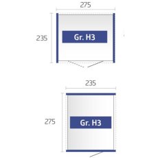 9 x 8 Biohort HighLine H3 Metal Shed - Double Door - Dimensions