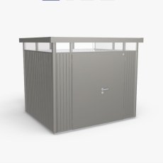 9 x 8 Biohort HighLine H3 Metal Shed - Double Door - Metallic Quartz Grey