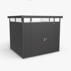 9 x 8 Biohort HighLine H3 Metal Shed - Double Door - Metallic Dark Grey