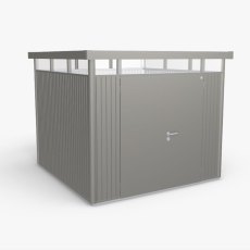 9 x 9 Biohort HighLine H4 Metal Shed - Double Door - Metallic Quartz Grey