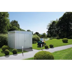 9 x 9 Biohort HighLine H4 Metal Shed - Double Door - In Situ