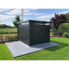 9 x 10 Biohort HighLine H5 Metal Shed - Double Door - Customer image on slabs