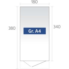 6 x 12 Biohort AvantGarde A4 Metal Shed - Single Door - Dimensions