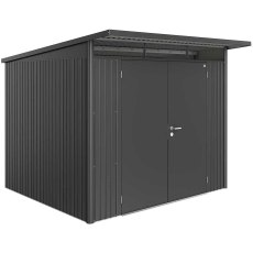 8 x 8 Biohort AvantGarde A6 Metal Shed - Double Door - Metallic Dark Grey