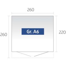 8 x 8 Biohort AvantGarde A6 Metal Shed - Double Door - Dimensions