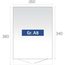 8 x 12 Biohort AvantGarde A8 Metal Shed - Single Door - Dimensions