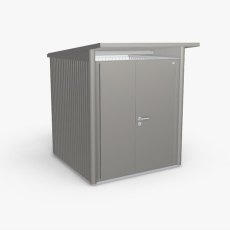 6 x 7 Biohort AvantGarde A1 Metal Shed - Double Door - Metallic Quartz Grey