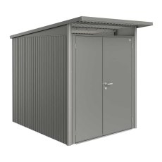 6 x 8 Biohort AvantGarde A2 Metal Shed - Double Door - Metallic Quartz Grey