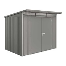 8 x 7 Biohort AvantGarde A5 Metal Shed - Double Door - Metallic Quartz Grey