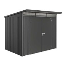 8 x 7 Biohort AvantGarde A5 Metal Shed - Double Door - Metallic Dark grey