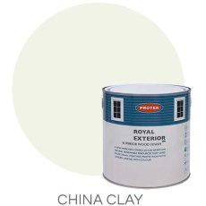 Protek Royal Exterior Paint 1 Litre - China Clay Colour Swatch with Pot