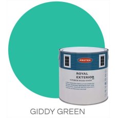 Protek Royal Exterior Paint 1 Litre - Giddy Green Colour Swatch with Pot