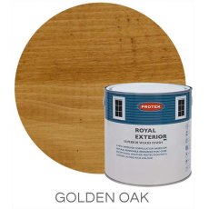 Protek Royal Exterior Paint 1 Litre - Golden Oak Colour Swatch with Pot