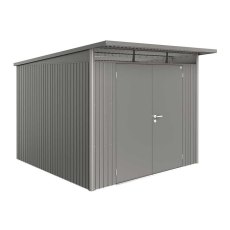 8 x 10 Biohort AvantGarde A7 Metal Shed - Double Door - Metallic Quartz Grey