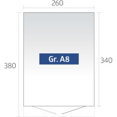 8 x 12 Biohort AvantGarde A8 Metal Shed - Double Door - Dimensions