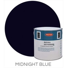 Protek Royal Exterior Paint 1 Litre - Midnight Blue Colour Swatch with Pot