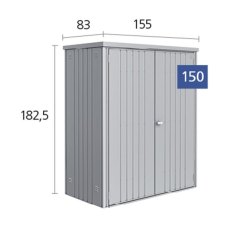 5 x 3 (1.55m x 0.83m) Biohort Equipment Locker 150 - Dimensions