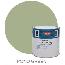 Protek Royal Exterior Paint 1 Litre - Pond Green Colour Swatch with Pot