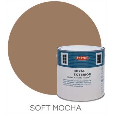 Protek Royal Exterior Paint 1 Litre - Soft Mocha Colour Swatch with Pot