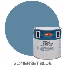 Protek Royal Exterior Paint 1 Litre - Somerset Blue Colour Swatch with Pot