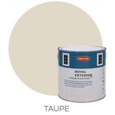 Protek Royal Exterior Paint 1 Litre - Taupe Colour Swatch with Pot