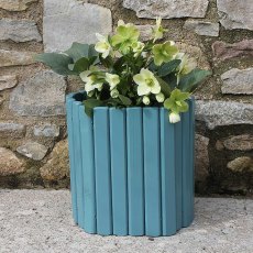 Thorndown Wood Paint 150ml - Brue Blue - Lifestyle painted on planter