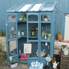 Thorndown Wood Paint 150ml - Launcherly Blue - Lifestyle painted on greenhouse