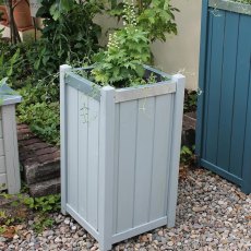 Thorndown Wood Paint 2.5 Litres - Grey Heron - Painted on wooden box side angle