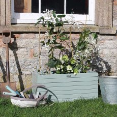 Thorndown Wood Paint 2.5 Litres - Old Sage Green - Painted on wooden planter
