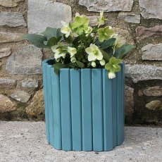 Thorndown Wood Paint 2.5 Litres - Brue Blue - Painted on wooden planter