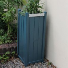 Thorndown Wood Paint 750ml- Avalon Blue - Painted on wooden planter