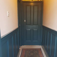 Thorndown Wood Paint 750ml- Avalon Blue - Painted on door and hallway