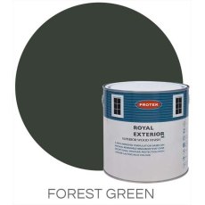 Protek Royal Exterior Paint 2.5 Litres - Forest Green Colour Swatch with Pot