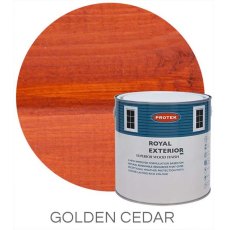 Protek Royal Exterior Paint 2.5 Litres - Golden Cedar Colour Swatch with Pot