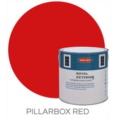 Protek Royal Exterior Paint 2.5 Litres - Pillarbox Red Colour Swatch with Pot