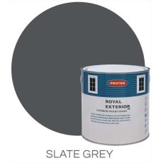 Protek Royal Exterior Paint 2.5 Litres - Slate Grey Colour Swatch with Pot