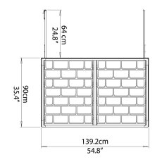 Palram Voyager Tool Store - Grey - top view