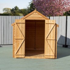 8 x 6 Shire Value Overlap Shed with double doors - Windowless - front view, doors open