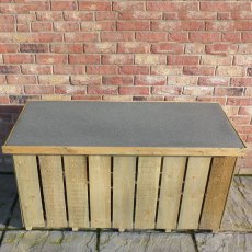 4 x 2 Shire Pressure Treated Log Box with Sawn Timber - from above, lid closed