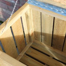 4 x 2 Shire Pressure Treated Log Box with Sawn Timber - close up of box interior