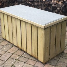 4 x 2 Shire Pressure Treated Log Box with Sawn Timber - alternate side angle, lid closed