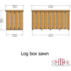 4 x 2 Shire Pressure Treated Log Box with Sawn Timber - dimensions diagram